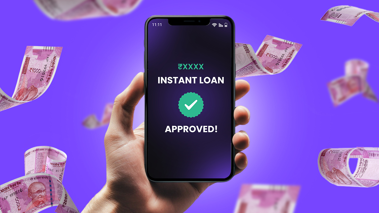 Instant loan approval notification on smartphone